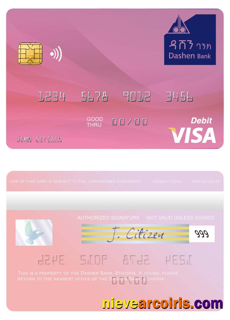 Ethiopia Dashen Bank Visa Debit Card Preview