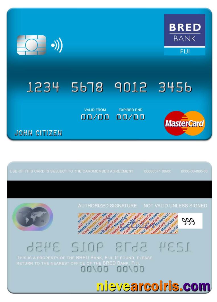 Fiji BRED Bank Mastercard Template