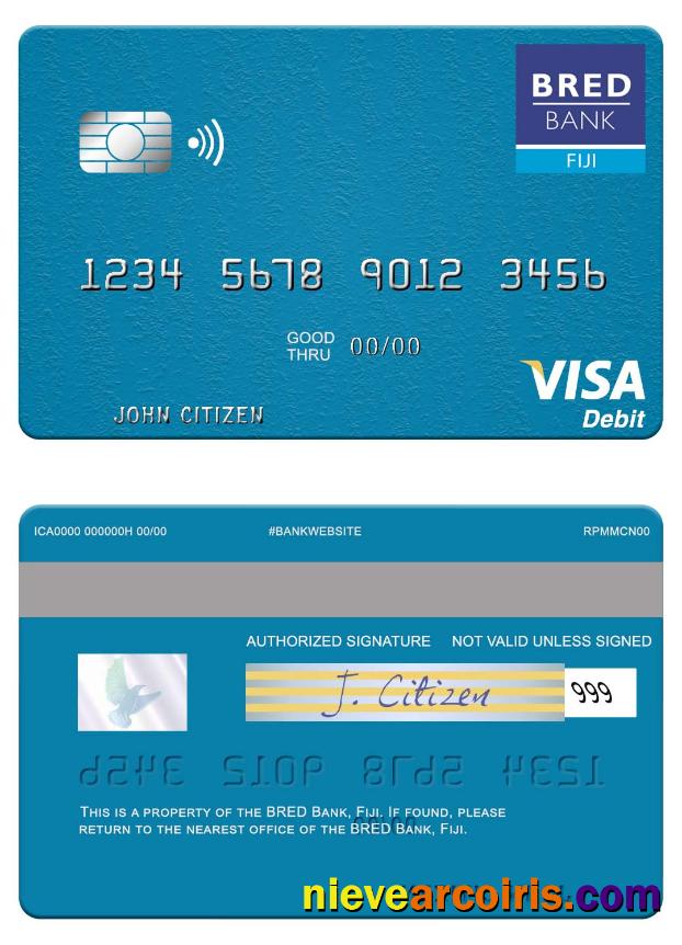 Fiji BRED Bank Visa Debit Card Photolook