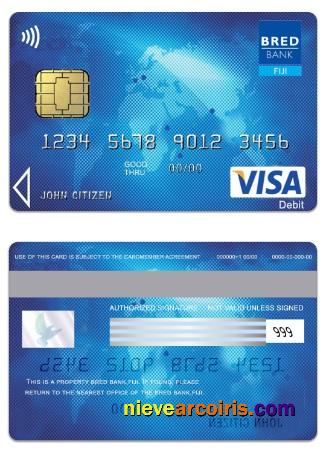 Fiji Bred Bank Visa Card Template