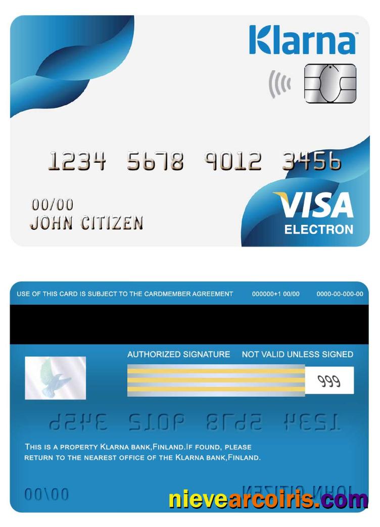 Finland Klarna Bank Visa Electron Card Photolook