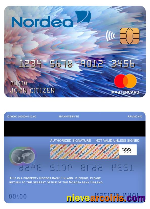 Finland Nordea Bank Mastercard Screen Sample