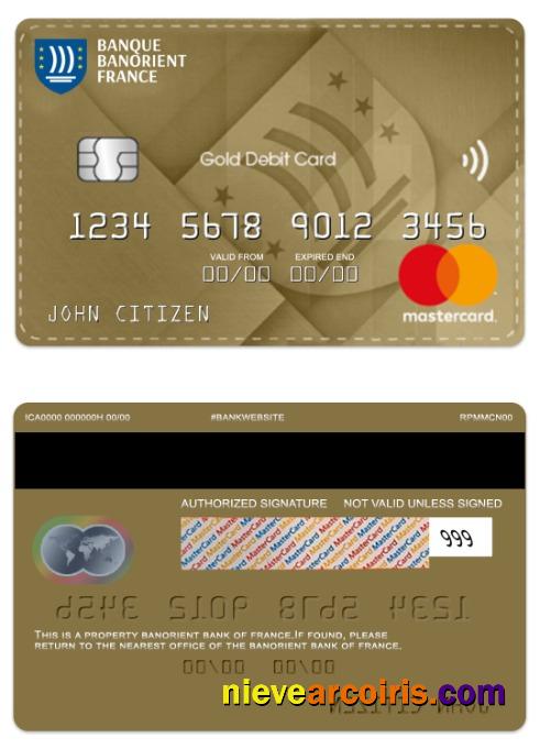 France Banorient Bank Gold Debit Mastercard Preview