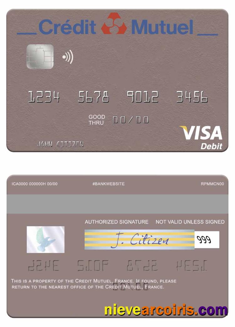 France Credit Mutuel Visa Debit Card Preview