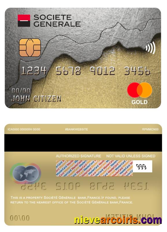 France Société Générale Bank Mastercard Sample