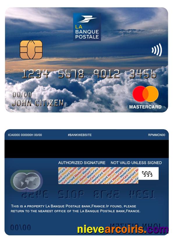 France La Banque Postale Bank Mastercard Template