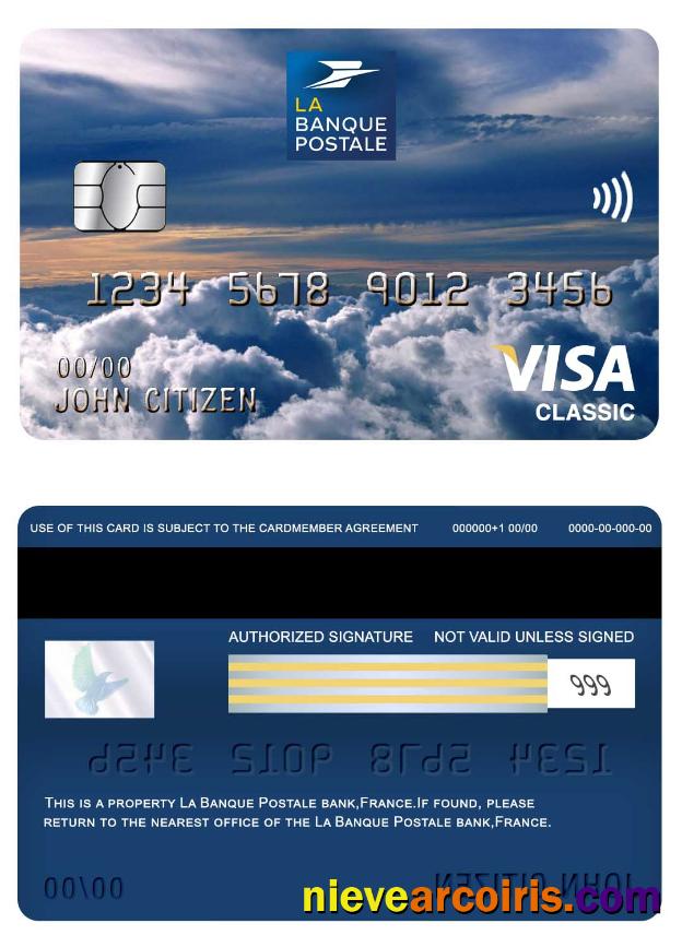 France La Banque Postale Bank Visa Classic Card Photolook