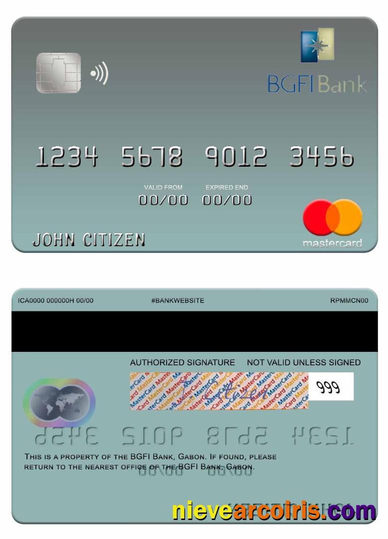 Gabon BGFI Bank Mastercard Sample