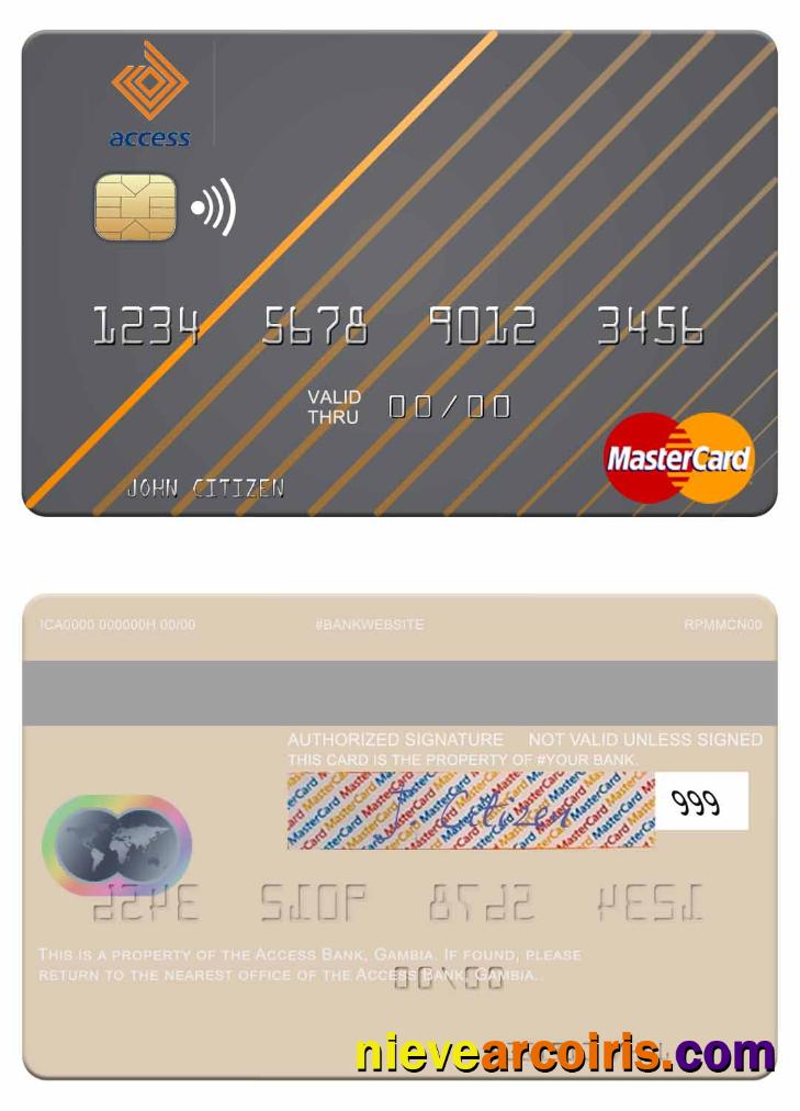 Gambia Access Bank Mastercard Template
