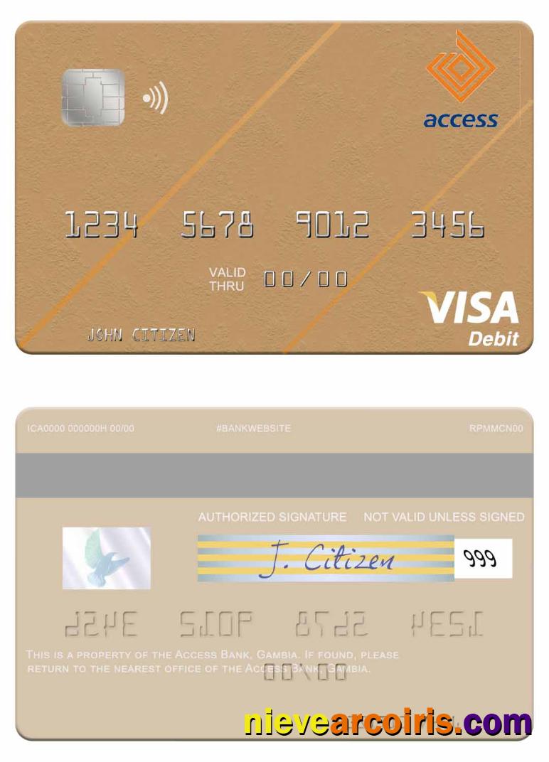 Gambia Access Bank Visa Debit Card Sample