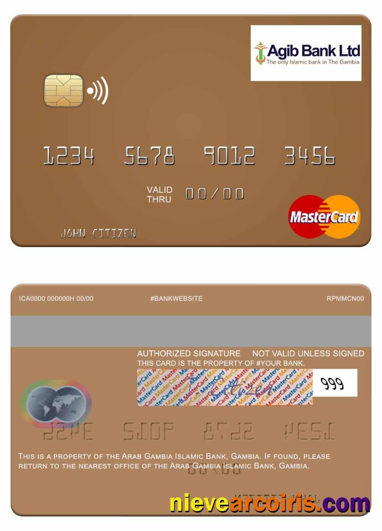Gambia Arab Gambia Islamic Bank Mastercard Template