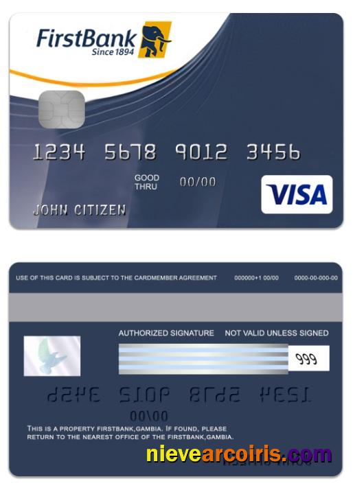 Gambia FirstBank Visa Credit Card Template