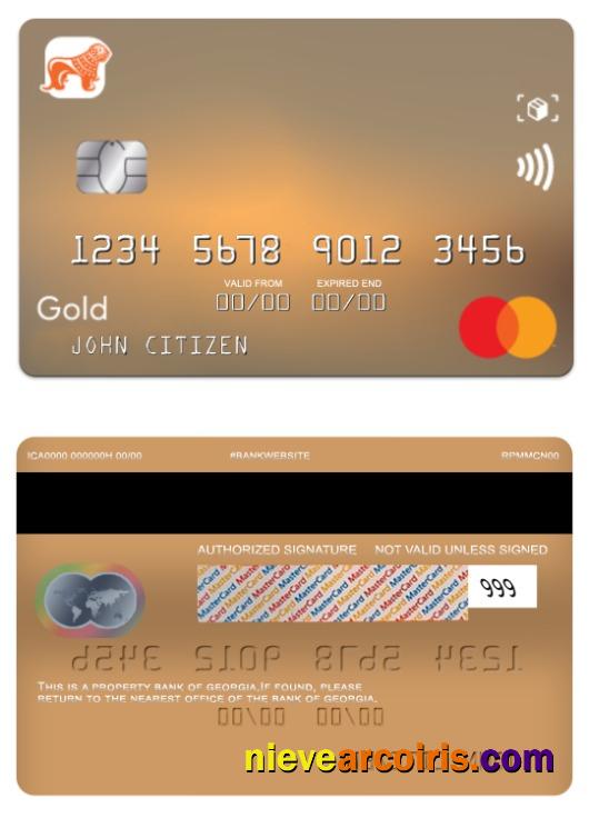 Georgia Bank Of Georgia Gold Mastercard Template