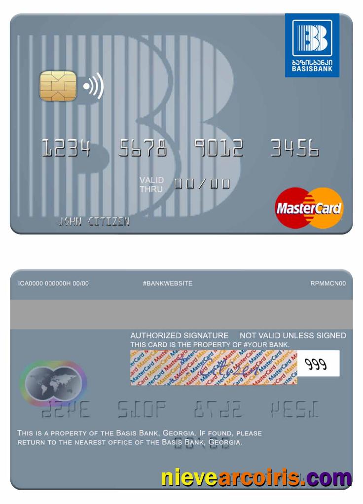 Georgia Basis Bank Mastercard Template