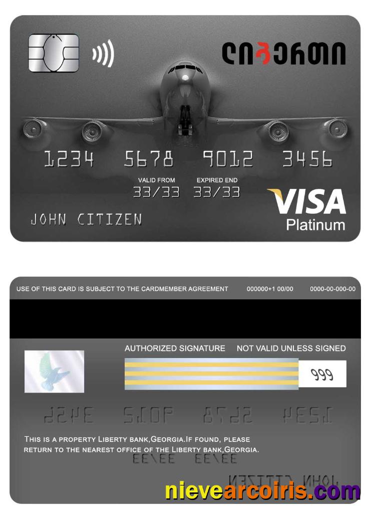 Georgia Liberty Bank Visa Platinum Card Template