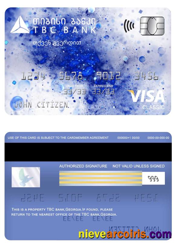 Georgia TBC Bank Visa Classic Card Template