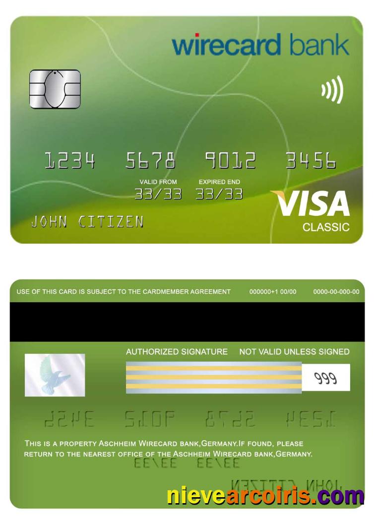 Germany Aschheim Wirecard Bank Visa Classic Card Photolook