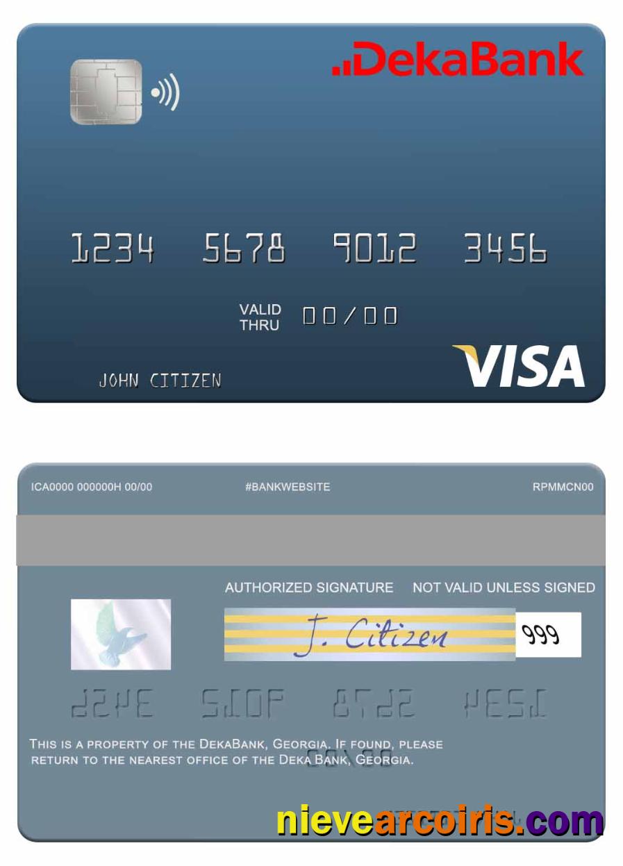 Germany Deka Bank Visa Debit Card Template