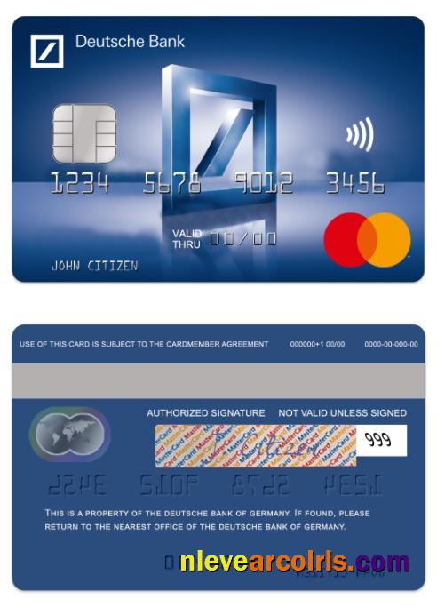 Germany Deutsche Bank Standart Mastercard Template