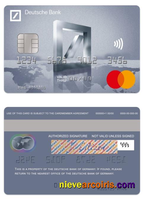 Germany Deutsche Bank Travel Mastercard Template