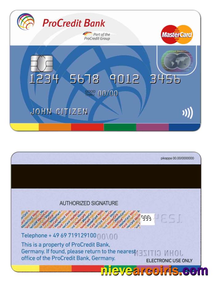 Germany ProCredit Bank MasterCard Sample