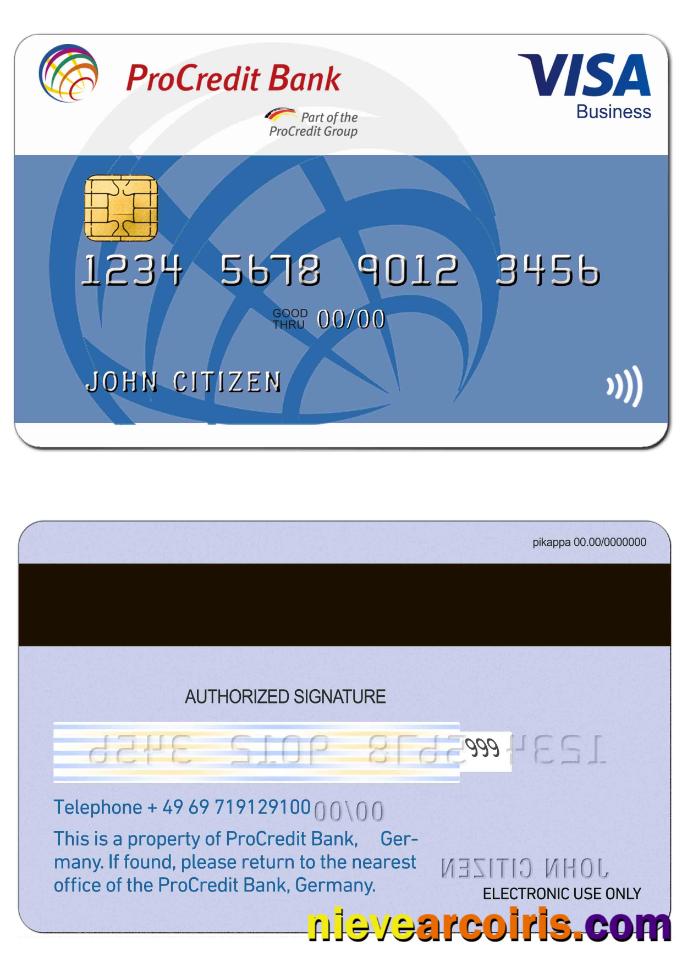 Germany ProCredit Bank Visa Business Card Preview