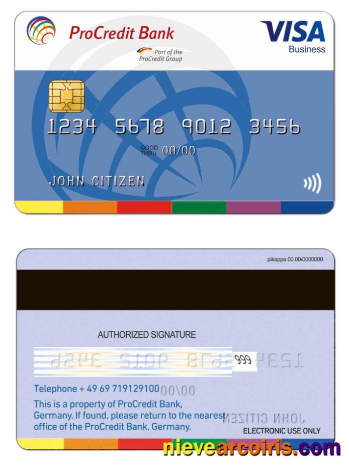 Germany ProCredit Bank Visa Business Template