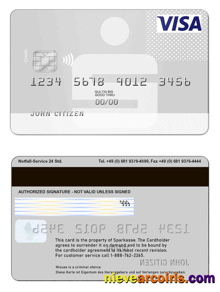 Germany Sparkasse Visa Template