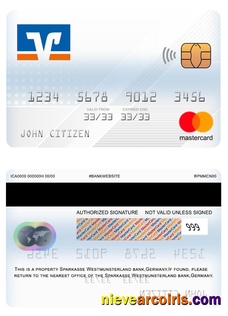 Germany Volksbank Mastercard Sample