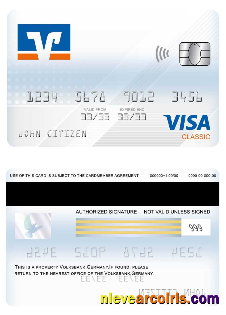 Germany Volksbank Visa Classic Card Preview