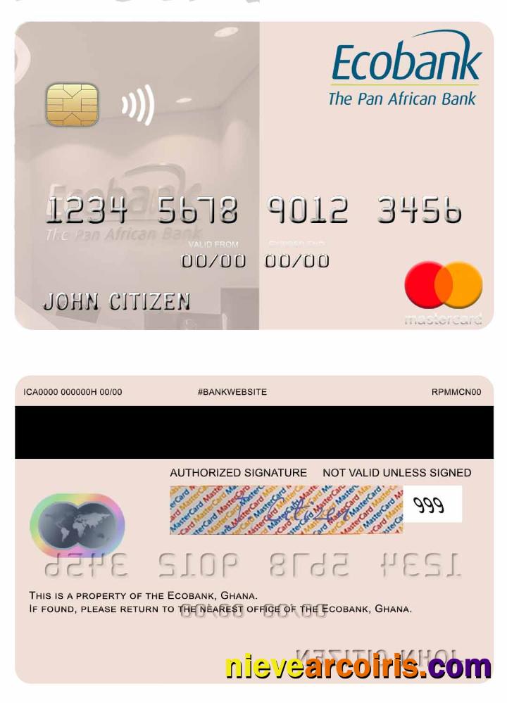 Ghana Ecobank Ghana Mastercard Template