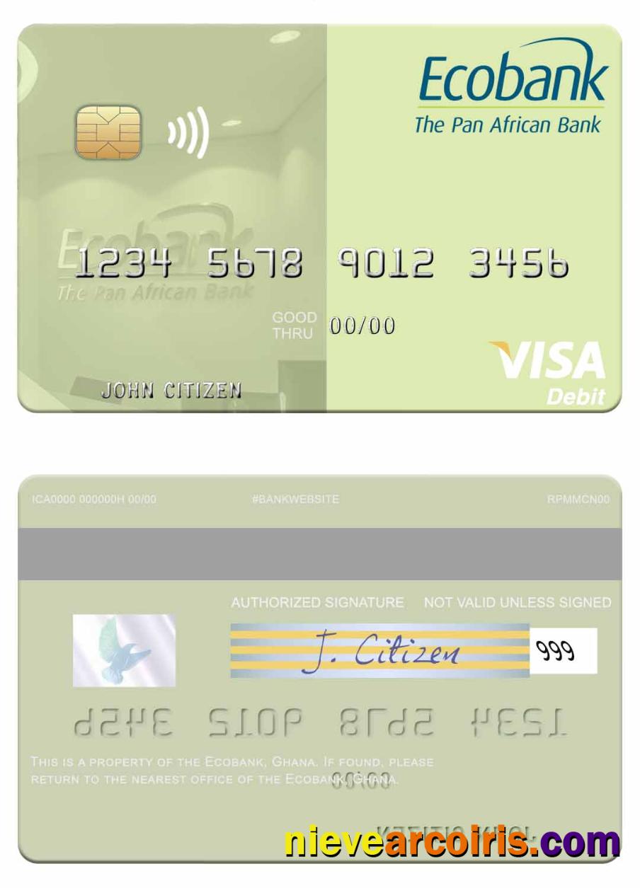 Ghana Ecobank Ghana Visa Debit Card Preview
