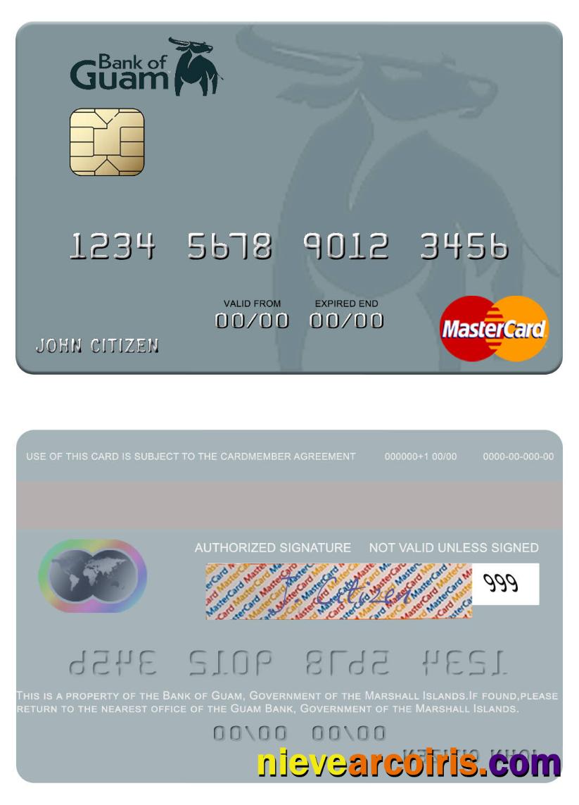Government Of The Marshall Islands Bank Of Guam Mastercard Sample