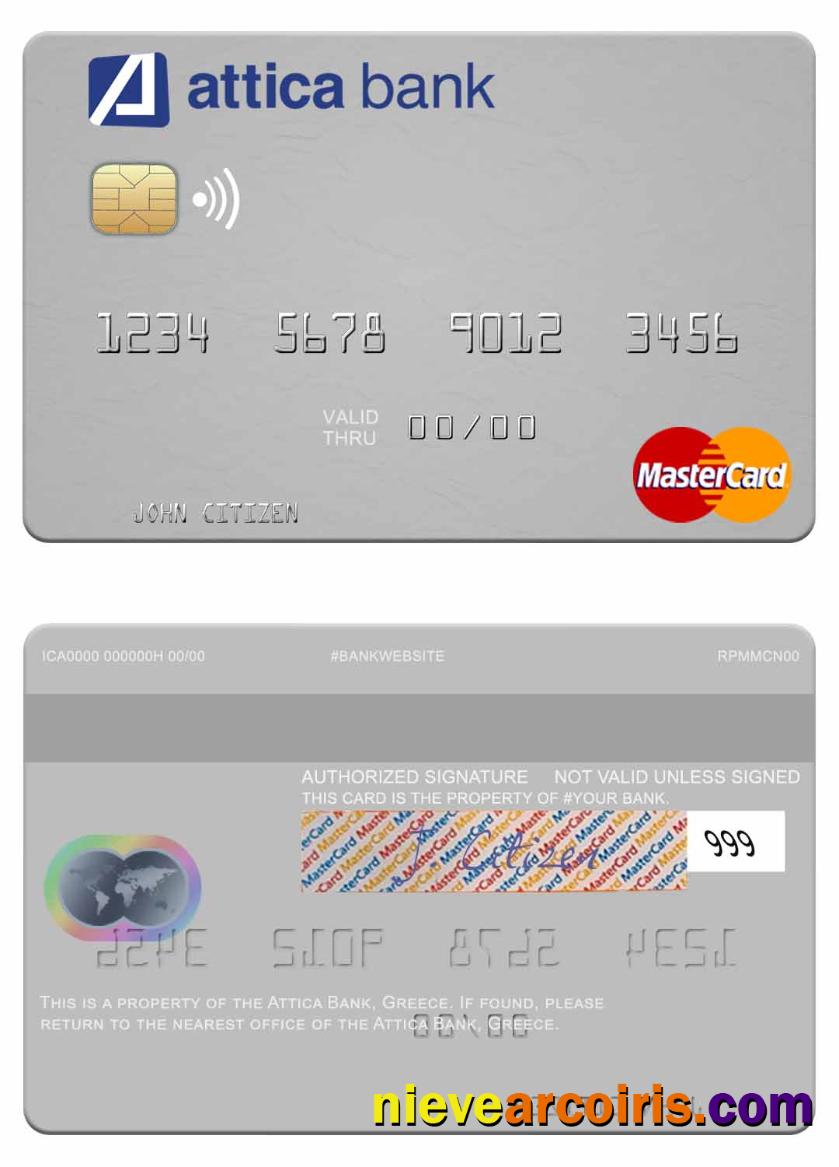 Greece Attica Bank Mastercard Sample