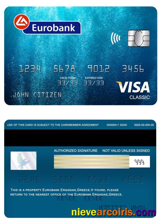 Greece Eurobank Ergasias Visa Classic Card Preview