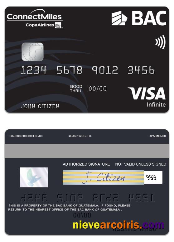 Guatemala BAC Bank Visa Infinite Card Photolook