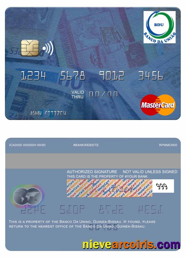 Guine Bissau Banco Da Uniao Mastercard Template
