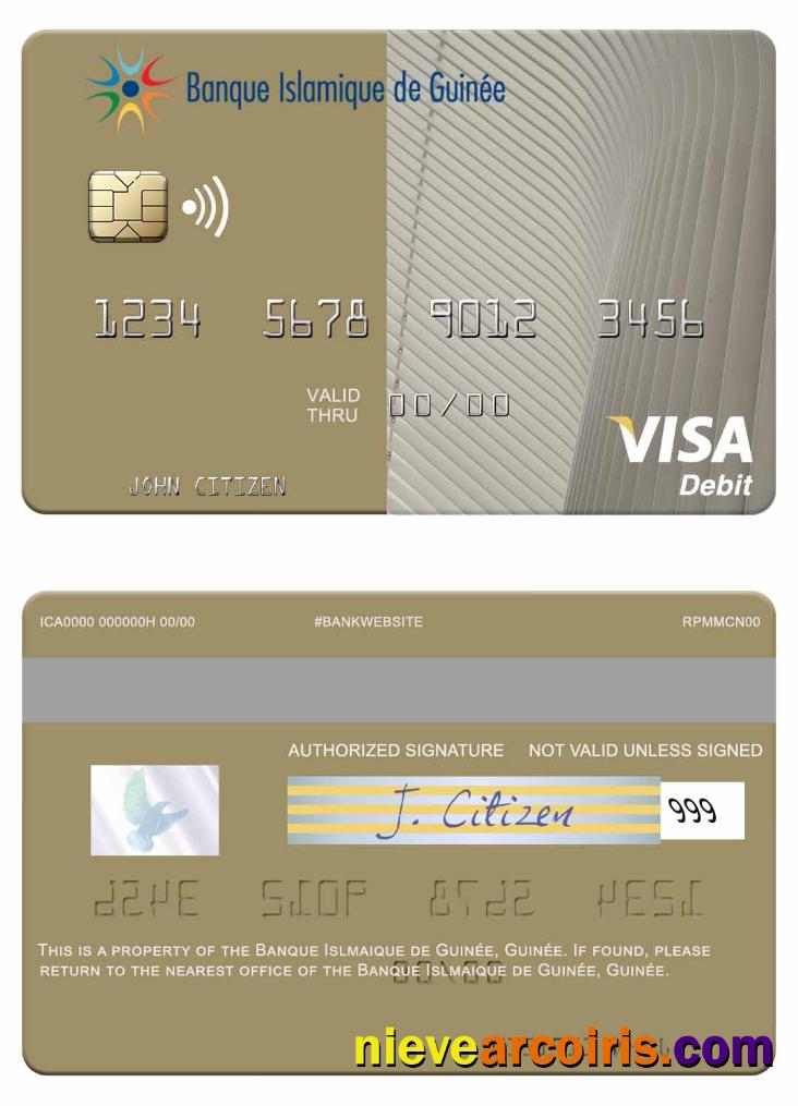 Guinea Banque Islmaique De Guinée Visa Debit Card Photolook