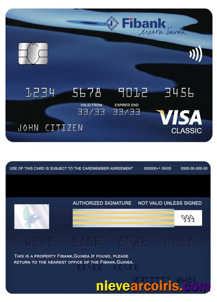 Guinea Fibank Visa Classic Card Sample