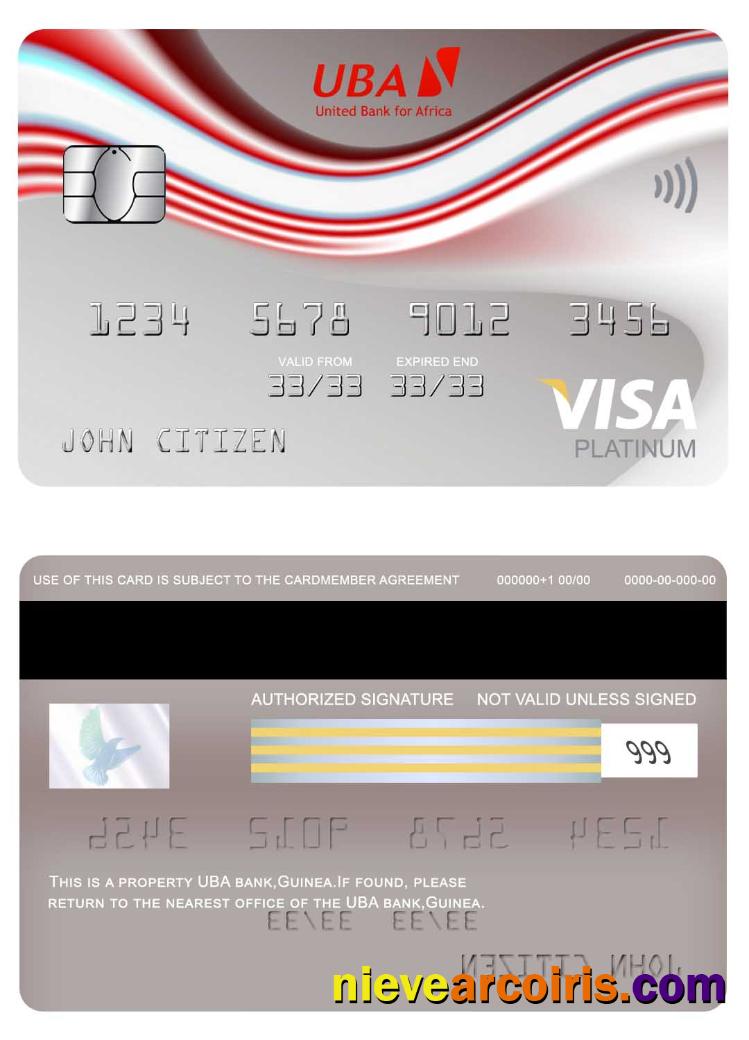 Guinea UBA Bank Visa Platinum Card Preview