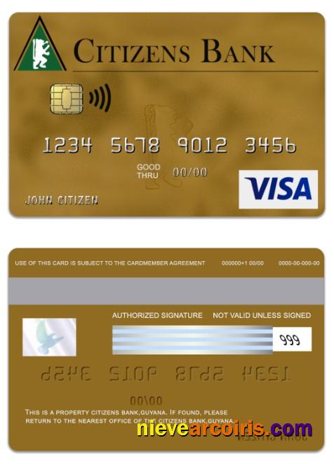 Guyana Citizens Bank Visa Gold Card Photolook