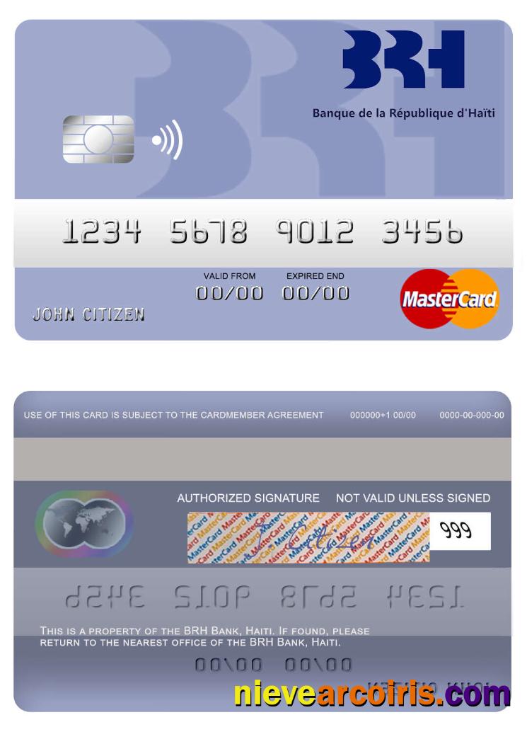Haiti BRH Bank Mastercard Template