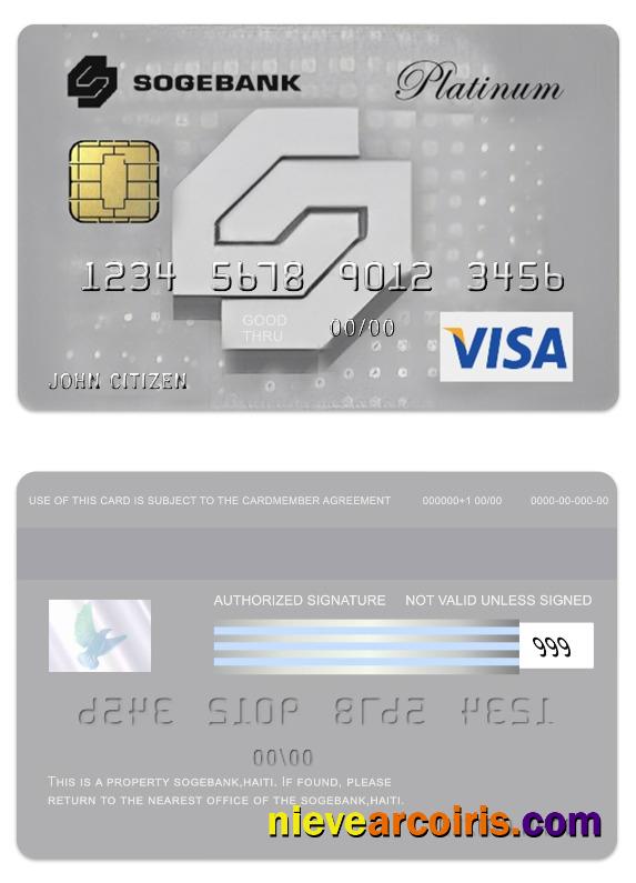 Haiti SogeBank Visa Platinum Card Sample