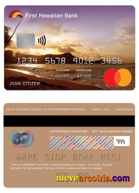 Hawaii Heritage Credit Mastercard Sample