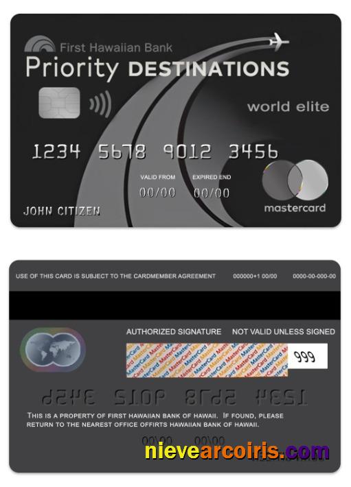 Hawaii Priority Destinations World Elite Credit Mastercard Photolook