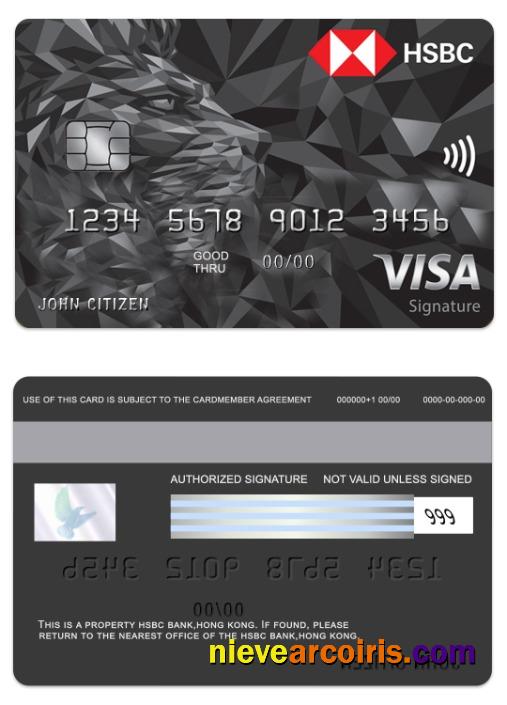 Hong Kong HSBC Bank Visa Signature Card Preview
