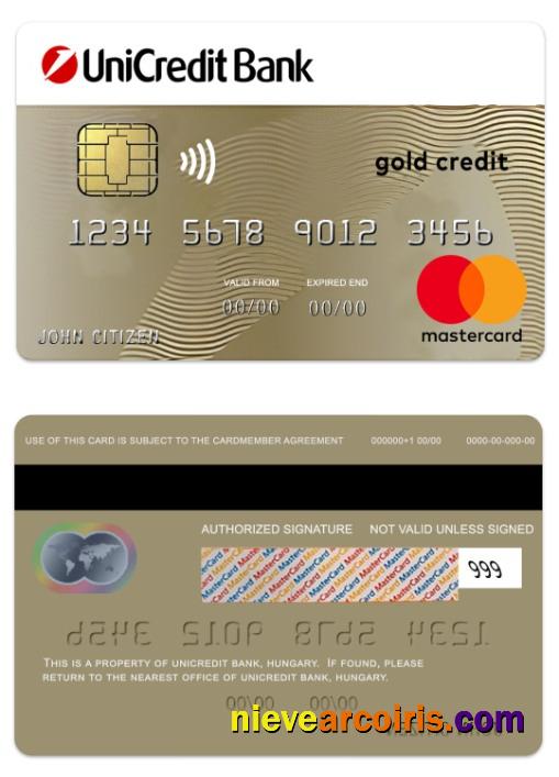 Hungary UniCredit Bank Gold Credit Mastercard Preview