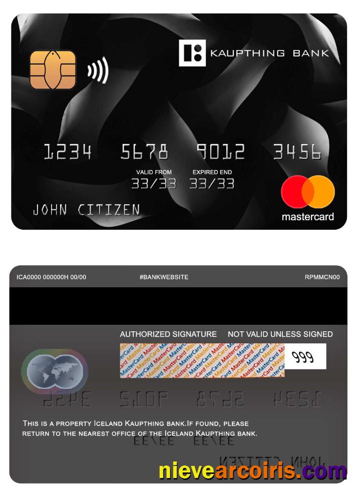 Iceland Kaupthing Bank Mastercard Preview