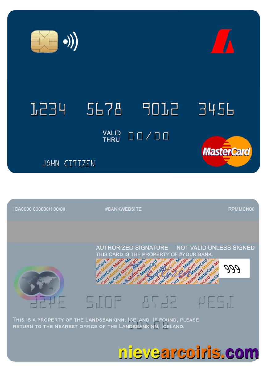 Iceland Landsbankinn Mastercard Sample