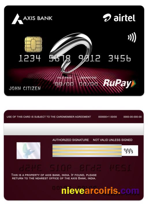 India Axis Bank Airtel RuPay Credit Card Preview